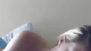 American blonde with pigtails loves to suck dick
